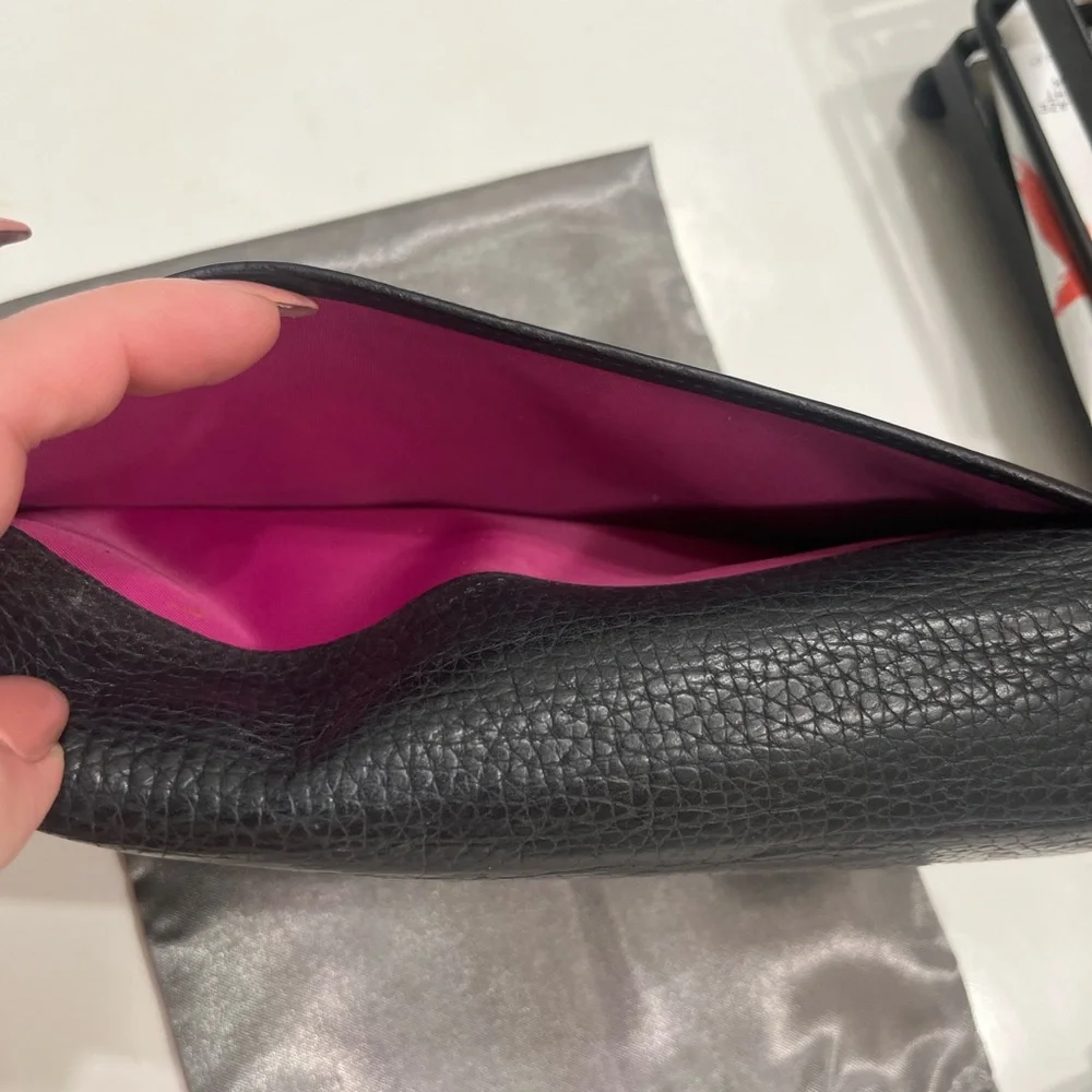 Christian Dior black tumbled leather wallet